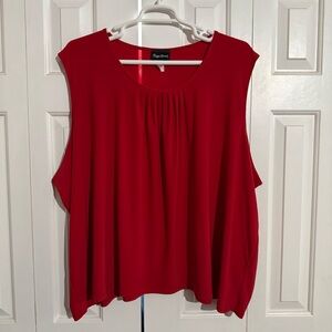 Maggie Barnes Vibrant Red Sleeveless Blouse